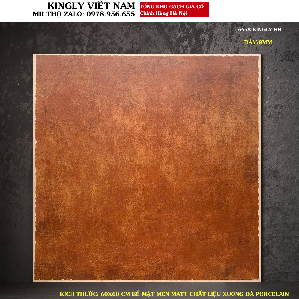 Gạch lát giả cổ da bò 60x60 6653